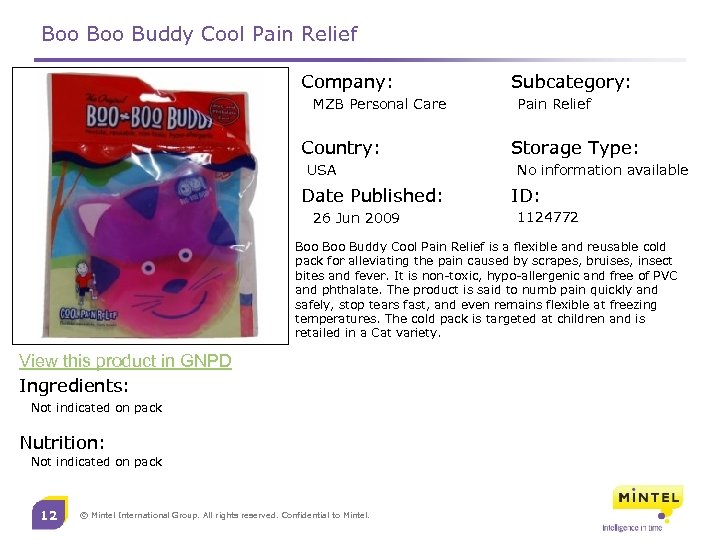 Boo Buddy Cool Pain Relief Company: MZB Personal Care Country: USA Date Published: 26
