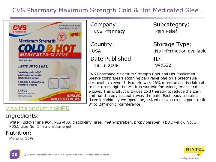 CVS Pharmacy Maximum Strength Cold & Hot Medicated Slee… Company: CVS Pharmacy Country: USA