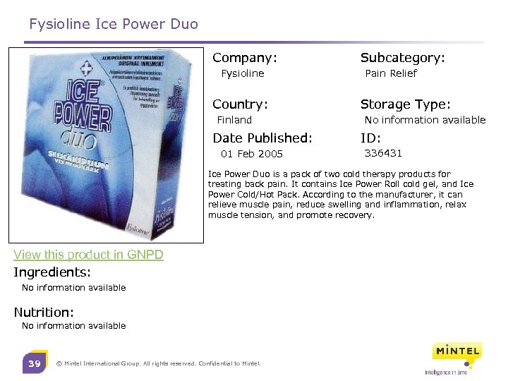 Fysioline Ice Power Duo Company: Fysioline Country: Finland Date Published: 01 Feb 2005 Subcategory:
