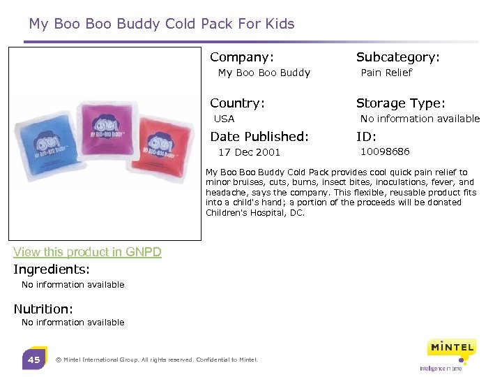 My Boo Buddy Cold Pack For Kids Company: My Boo Buddy Country: USA Date