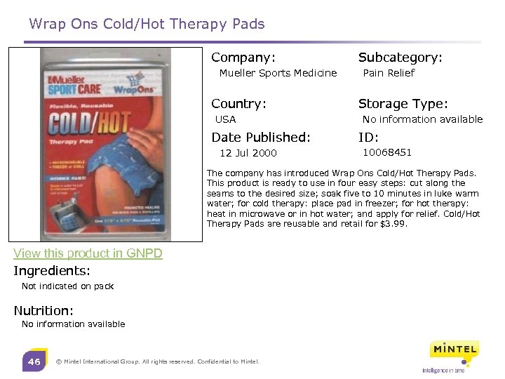 Wrap Ons Cold/Hot Therapy Pads Company: Mueller Sports Medicine Country: USA Date Published: 12