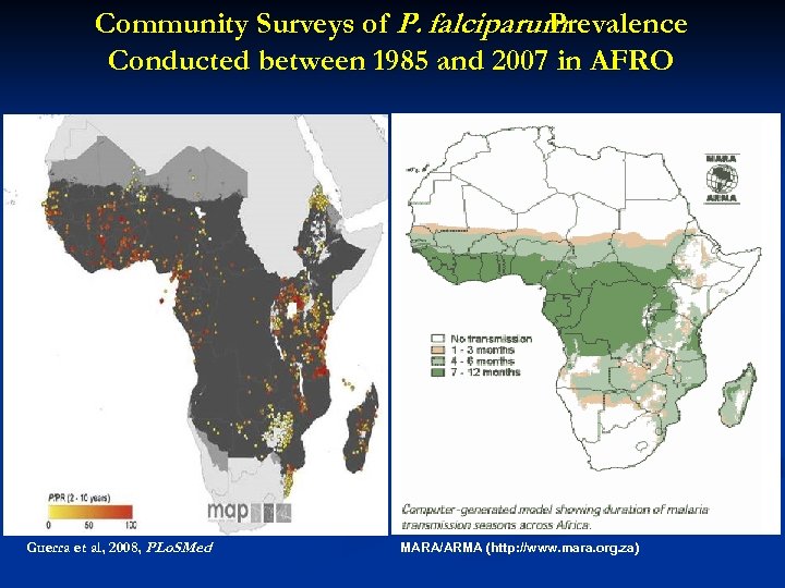 Community Surveys of P. falciparum Prevalence Conducted between 1985 and 2007 in AFRO Guerra