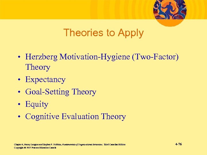 Theories to Apply • Herzberg Motivation-Hygiene (Two-Factor) Theory • Expectancy • Goal-Setting Theory •