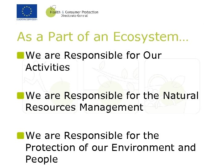 As a Part of an Ecosystem… We are Responsible for Our Activities We are