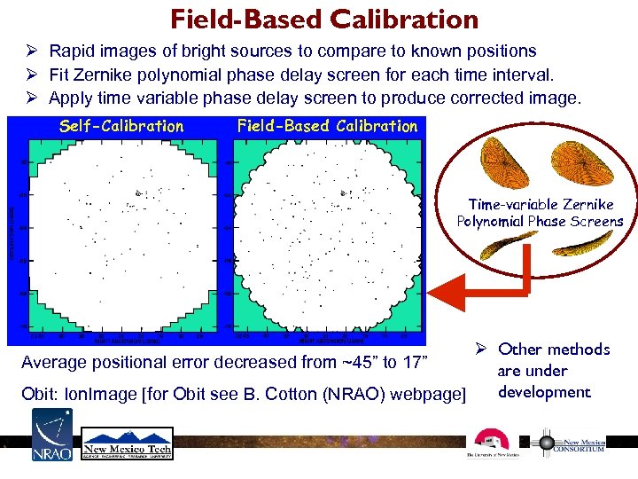Field-Based Calibration Ø Rapid images of bright sources to compare to known positions Ø