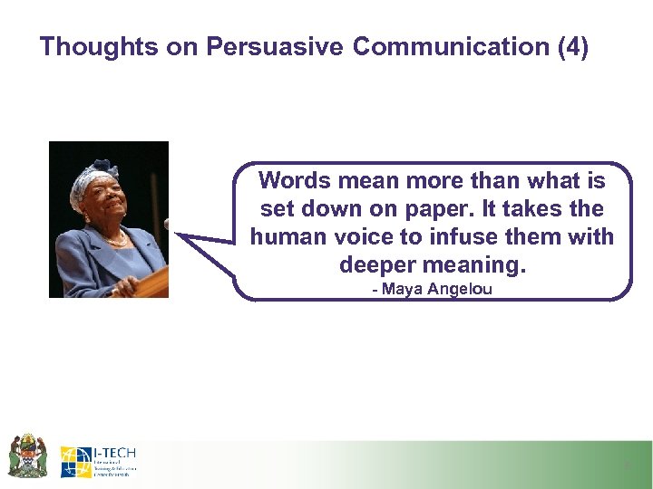 Thoughts on Persuasive Communication (4) Words mean more than what is set down on