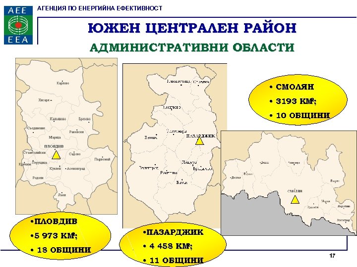 АГЕНЦИЯ ПО ЕНЕРГИЙНА ЕФЕКТИВНОСТ ЮЖЕН ЦЕНТРАЛЕН РАЙОН АДМИНИСТРАТИВНИ ОБЛАСТИ • СМОЛЯН 2 • 3193