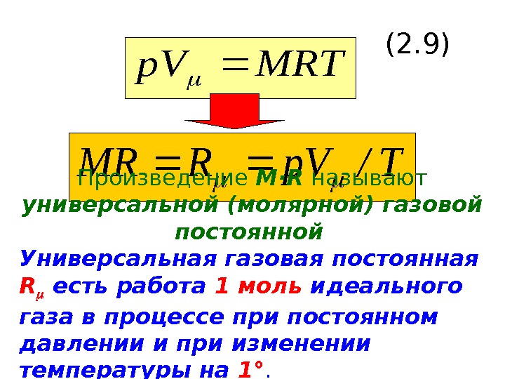   MRTp. V T/p. VRMR  (2. 9) Произведение M · R 