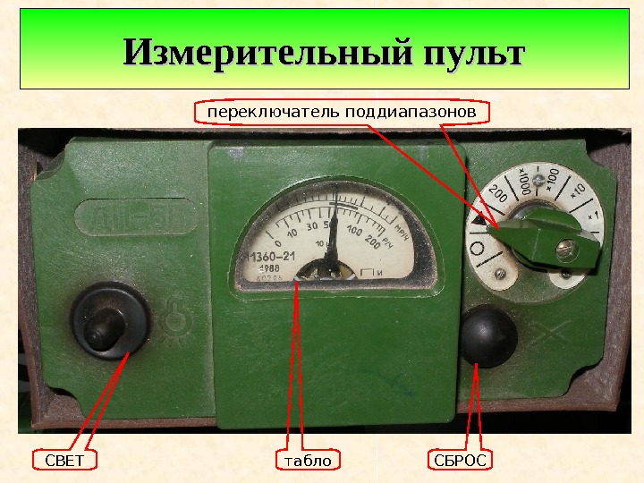   Измерительный пульт переключатель поддиапазонов СБРОССВЕТ табло 