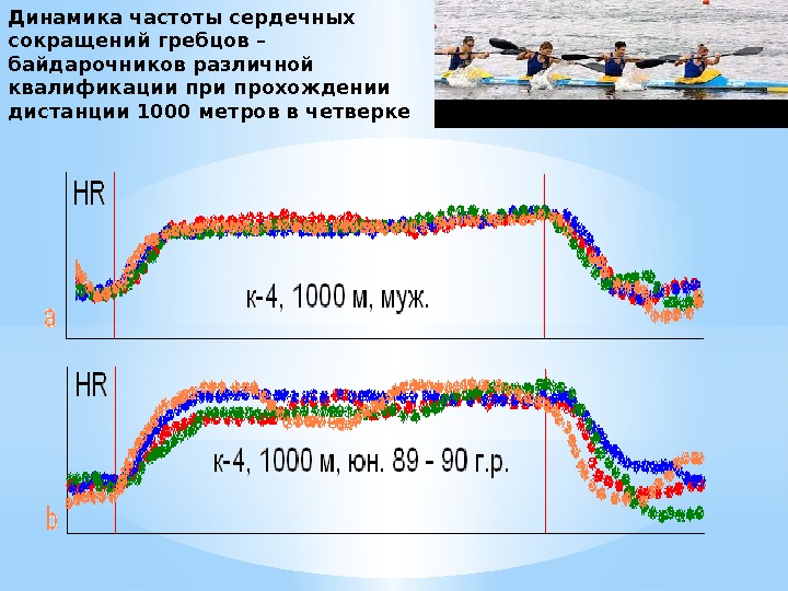 Динамика частоты сердечных сокращений гребцов – байдарочников различной квалификации прохождении дистанции 1000 метров в