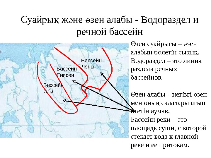 Суайры ж не зен алабы - Водораздел и қ ә ө речной бассейн зен