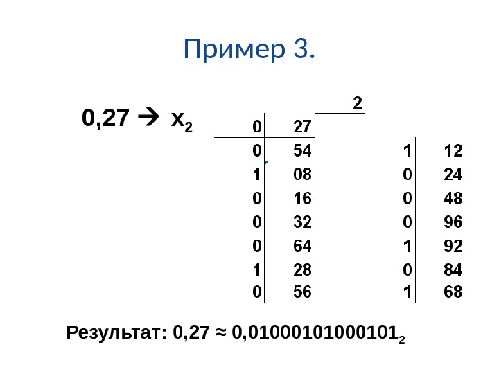 Пример 3. 0, 27  x 2  Результ а т : 0, 27