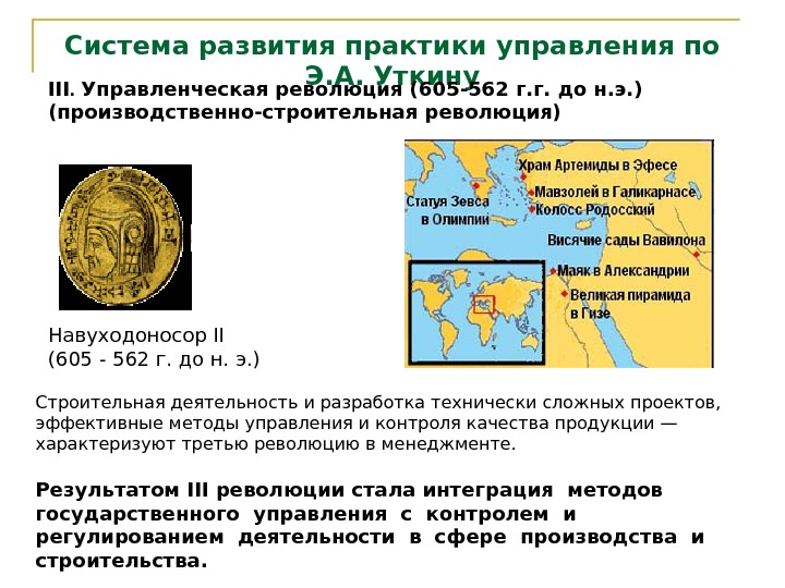 Система развития практики управления по Э. А. Уткину II І.  Управленческая революция (605