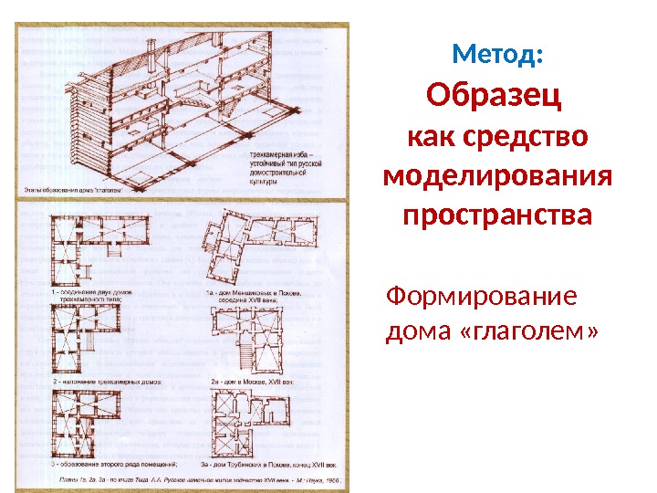 Метод: Образец как средство моделирования пространства Формирование  дома «глаголем» 