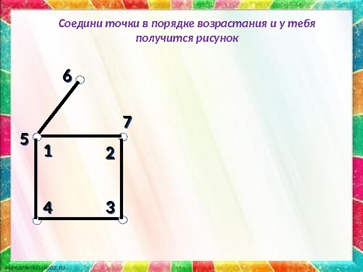 33 44 66 11 22 77 55 Соедини точки в порядке возрастания и у