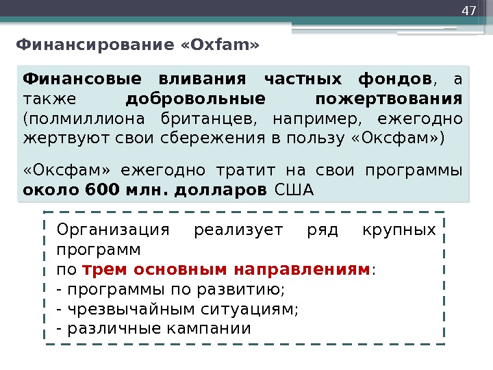 Финансовые вливания частных фондов ,  а также добровольные пожертвования (полмиллиона британцев,  например,