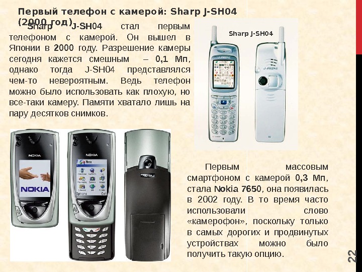 2 2 Первый телефон с камерой: Sharp J-SH 04 (2000 год) Sharp J-SH 04