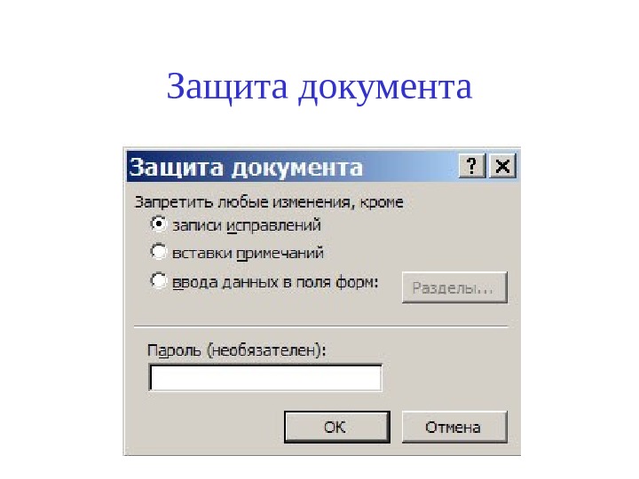 Защита документа 