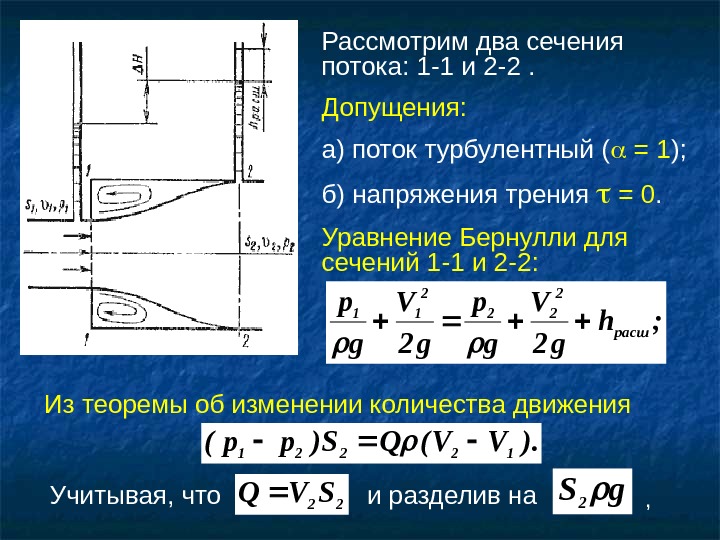 Режимы течения. Изменение количества движения жидкости. Напряжение трения на стенке трубы. Режимы течения и их уравнения. Уравнение количества движения жидкости.