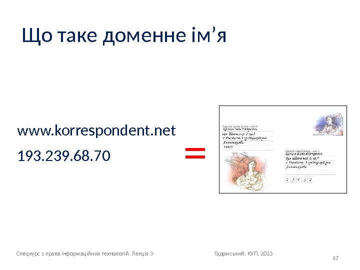 Що таке доменне ім’я 67193. 239. 68. 70 www. korrespondent. net = Спецкурс з