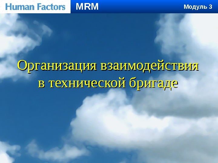 MRM Организация взаимодействия в технической бригаде Модуль 3 