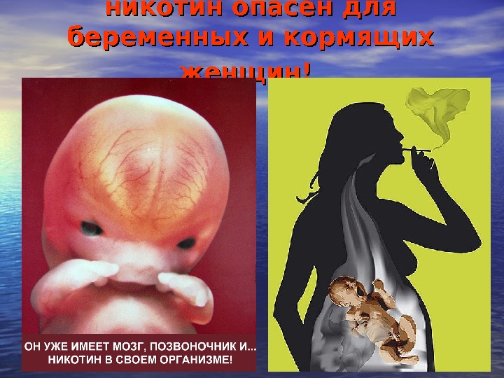 никотин опасен для беременных и кормящих женщин!  