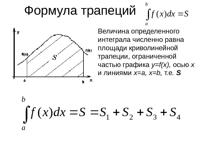 Криволинейная трапеция формула