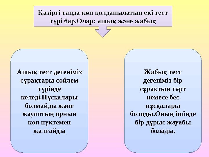 Тест дегеніміз не презентация