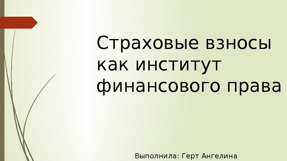 Презентация на тему страховые взносы