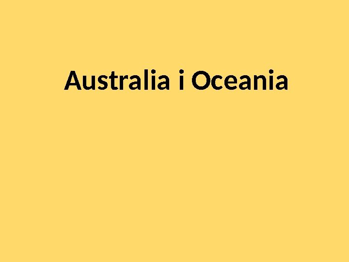 Australia i Oceania  