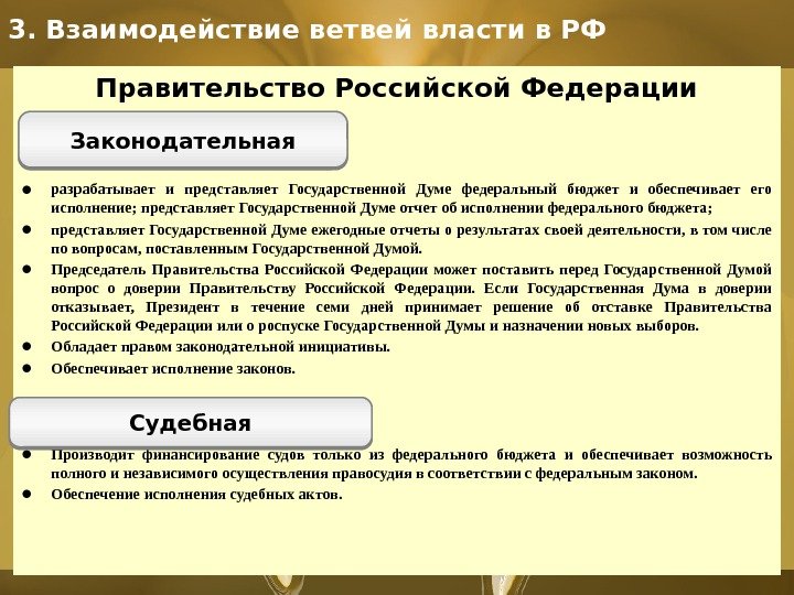 Что представляет государственная. Взаимодействие ветвей власти в РФ. Правительство РФ представляет ветвь власти. Как президент взаимодействует с ветвями власти. Госдума разрабатывает федеральный бюджет правительство исполняет.