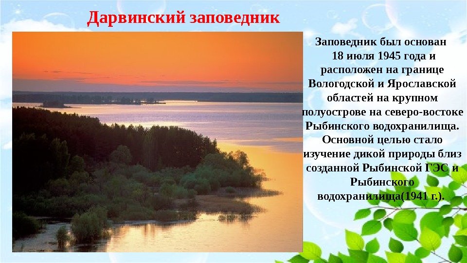 Рыбинское водохранилище презентация