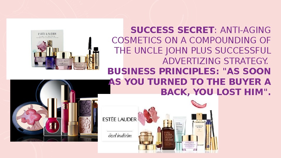 SUCCESS SECRET : ANTI-AGING COSMETICS ON A COMPOUNDING OF THE UNCLE JOHN PLUS SUCCESSFUL