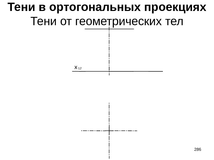Тени в ортогональных проекциях Тени от геометрических тел 12 x 286 