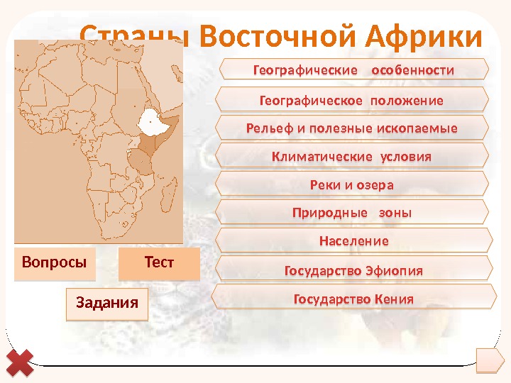 Передельская Т. В. учитель географии МОУ СОШ № 5 г. Туапсе. Страны Восточной Африки