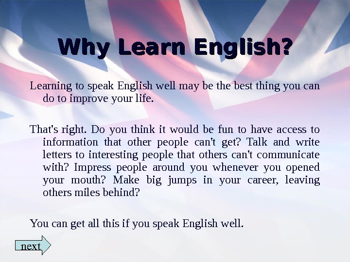 To Reflect Why Learn English Why