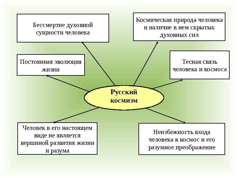 Бессмертие духовной сущности человека Русский космизм. Постоянная эволюция жизни Человек в его настоящем виде