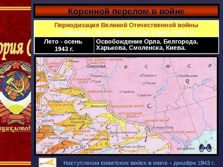 Коренной перелом в войне Периодизация Великой Отечественной войны II период (с 19 ноября 1942