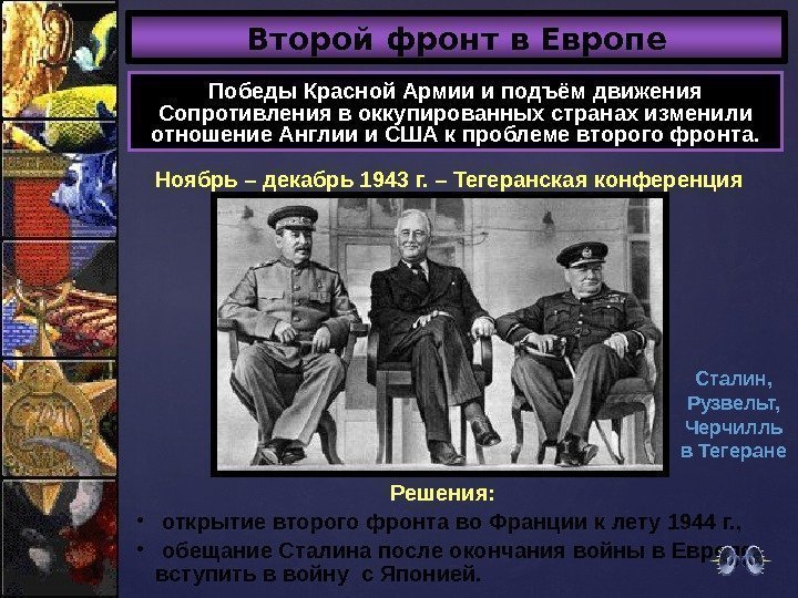 Второй фронт в Европе Победы Красной Армии и подъём движения Сопротивления в оккупированных странах
