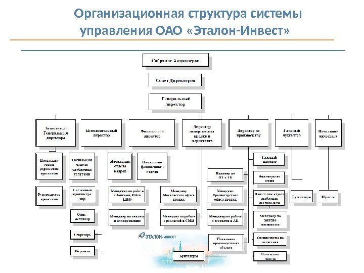   Организационная структура системы управления ОАО «Эталон-Инвест» 