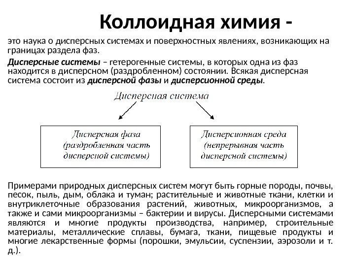 Дисперсные системы презентация