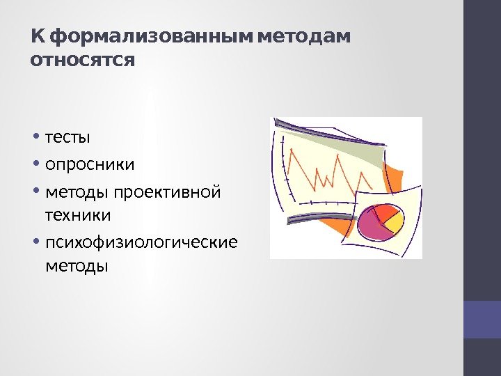  К формализованным методам  относятся • тесты • опросники • методы проективной техники