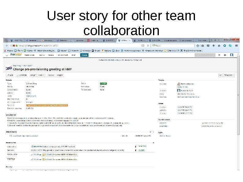 User story for other team collaboration 