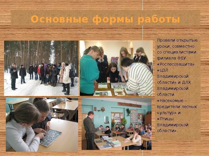 Провели открытые уроки, совместно со специалистами филиала ФБУ  «Рослесозащита»  «ЦЗЛ Владимирской области»
