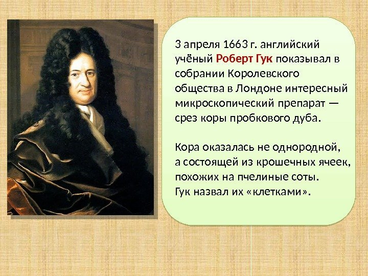 3 апреля 1663 г. английский учёный Роберт Гук показывал в собрании Королевского общества в