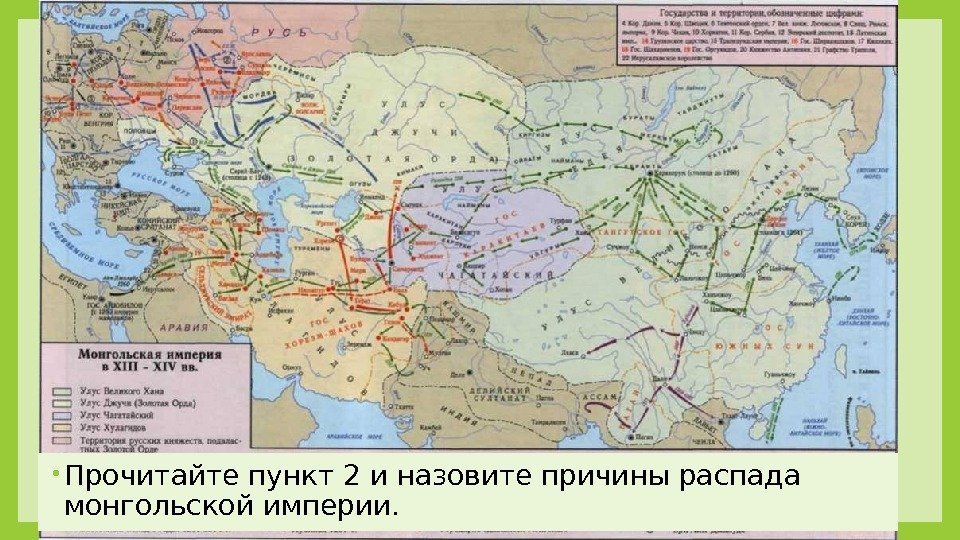 Карта монгольской империи во времена наивысшего расцвета империи