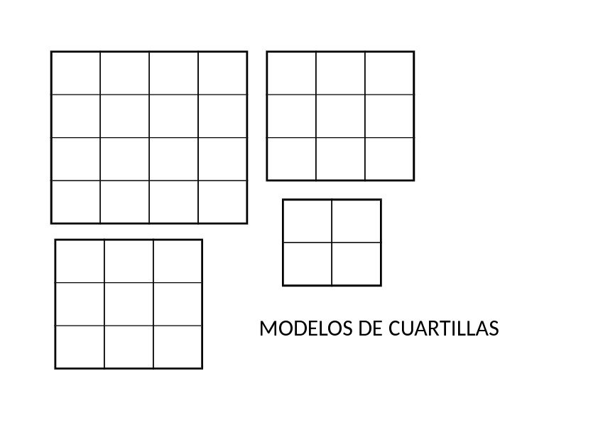 MODELOS DE CUARTILLAS 