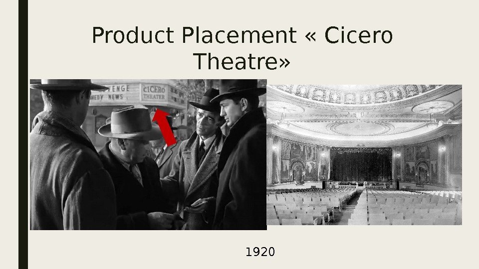 Product Placement « Cicero Theatre» 1920 