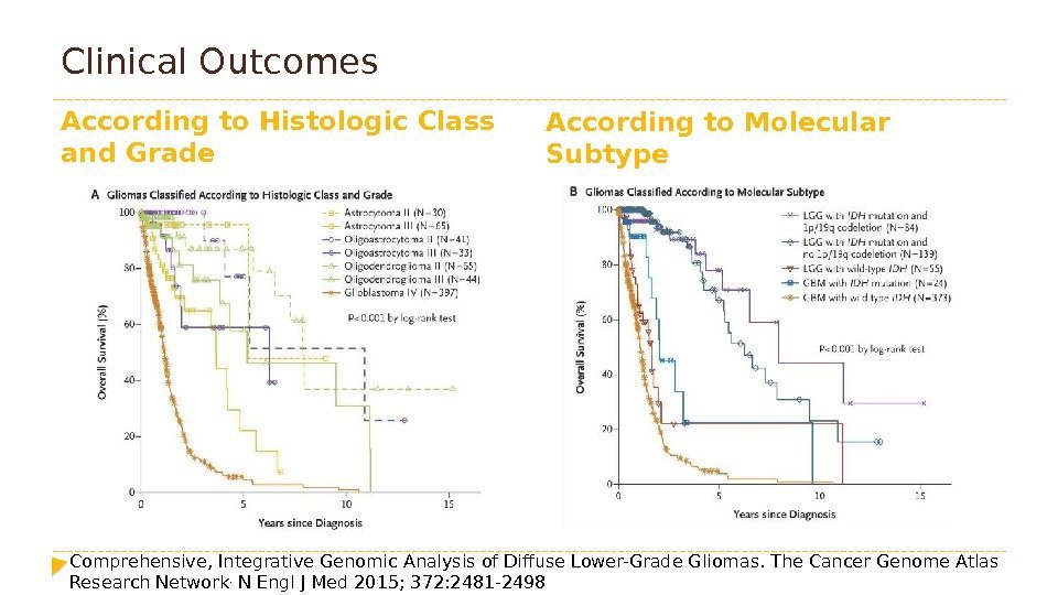 Clinical Outcomes According to Histologic Class and Grade According to Molecular Subtype Comprehensive, Integrative