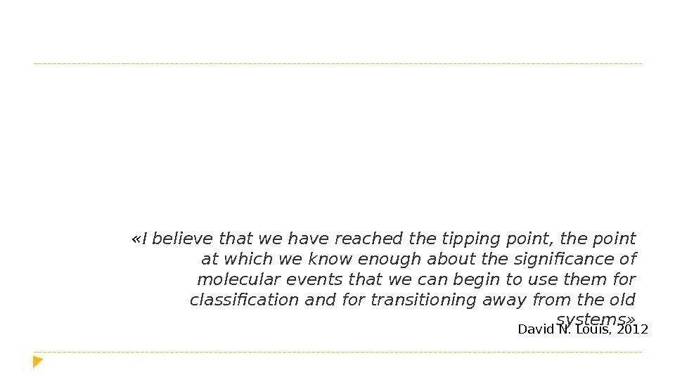  « I believe that we have reached the tipping point, the point at